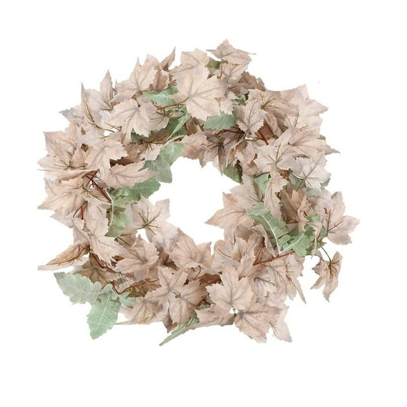 Hvmvliv Fall Garland Decor (67in) Maple Leaf Hanging Garland Artificial Leaf Garland Thanksgiving Decoration Suitable for Fireplace Porch Hanging Beige