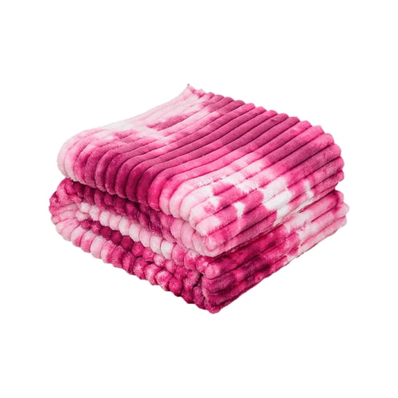 Hvmvliv Fleece Blanket 60x78in Colorful Clouds Tie Dye Pattern Wide Drawstring Milk Flannel Blanket for Winter Warmth Rosy Red Pink
