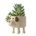 thumbnail image 1 of Hvmvliv Flower Pot Adorable Puppy Planter Pot Ceramic Flower Pot - Cute Dog-Shaped Succulents Planter for Desk Shelf Windowsill Decor Gift White, 1 of 6