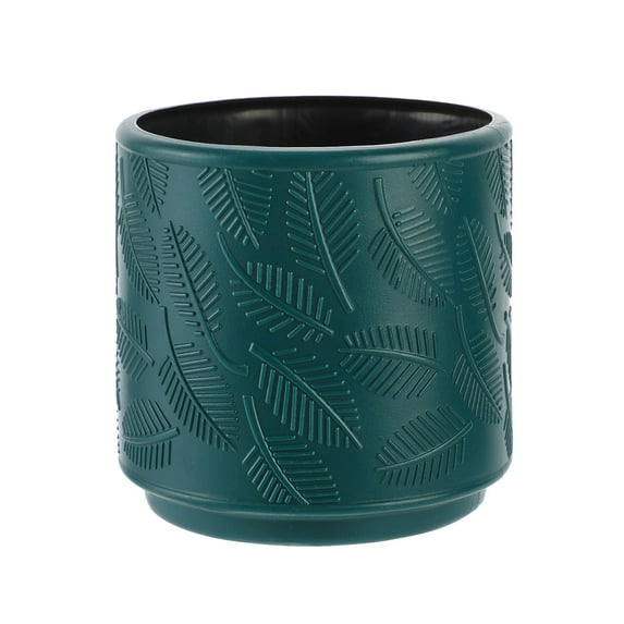 Hvmvliv Flower Pot Large Plastic Imitation Glazed Vase 11x10.5x9.3cm - Decorative Flower Pot and Utensil for Living Room Cabinet Display Blue