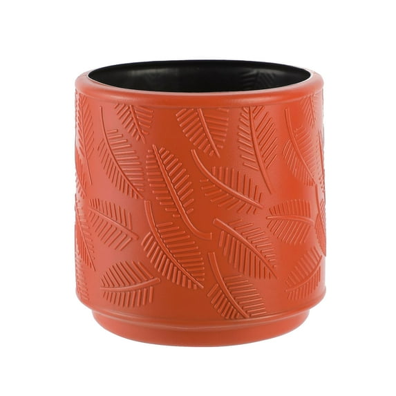 Hvmvliv Flower Pot Large Plastic Imitation Glazed Vase 11x10.5x9.3cm - Decorative Flower Pot and Utensil for Living Room Cabinet Display Orange