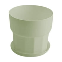 Hvmvliv Flowerpot Large Plastic Plant Pots with Saucers - 17x15.5x13cm Indoor Outdoor Flower Pots with Drain Holes for Succulents Herbs Cactus Green