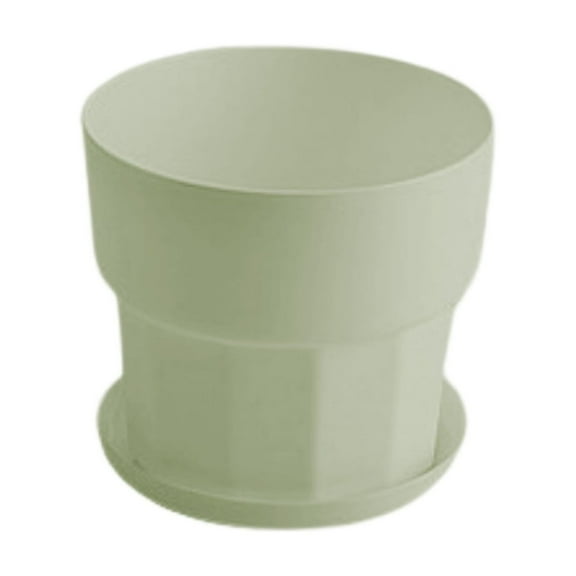 Hvmvliv Flowerpot Large Plastic Plant Pots with Saucers - 17x15.5x13cm Indoor Outdoor Flower Pots with Drain Holes for Succulents Herbs Cactus Green