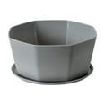 thumbnail image 1 of Hvmvliv Flowerpot Large Resin Plastic Fleshy Flower Pot with Base Support - 21x18x10cm Balcony Potted Green Radish Plant Imitation Ceramic Gray, 1 of 6