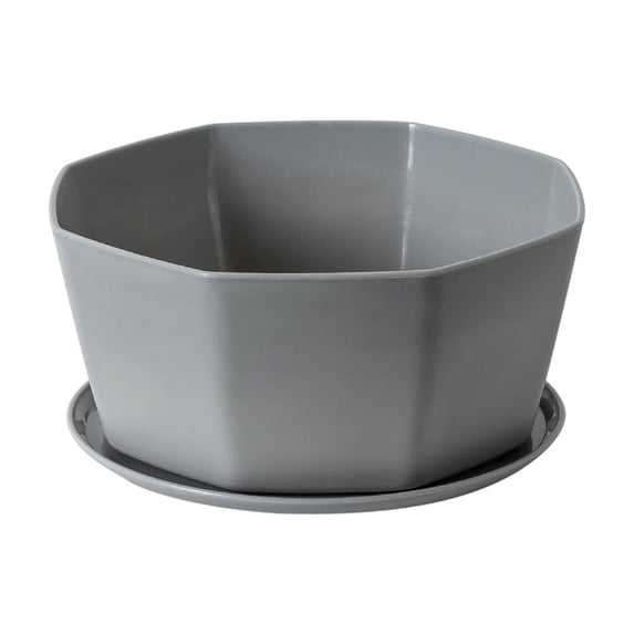 Hvmvliv Flowerpot Large Resin Plastic Fleshy Flower Pot with Base Support - 21x18x10cm Balcony Potted Green Radish Plant Imitation Ceramic Gray