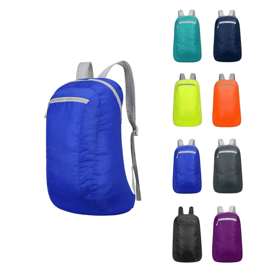 Hvmvliv Foldable Hiking Backpack Foldable Lightweight Backpack Outdoor Camping Bag Portable Sports Daypack Large Capacity Travel Backpack Blue