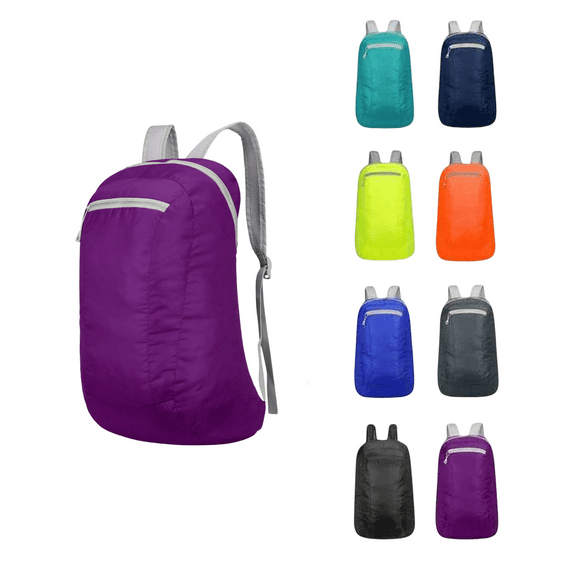 Hvmvliv Foldable Hiking Backpack Foldable Lightweight Backpack Outdoor Camping Bag Portable Sports Daypack Large Capacity Travel Backpack Purple