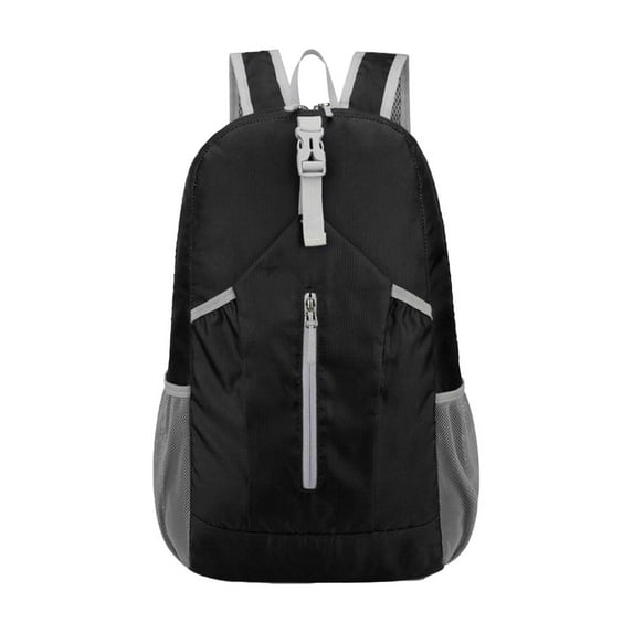 Hvmvliv Foldable Hiking Backpack Lightweight Backpack Outdoor Hiking Small Knapsack 0.54Lb Travel Compact Backpack Cycling Sackpack Black