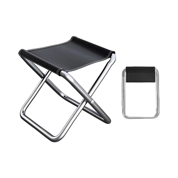 Hvmvliv Folding Camping Stool L Outdoor Portable Folding Chair, Fishing Stool, Camping Stool, Assemblable Camp Stool Outdoor for Travel Walking Hiking Fishing Picnic Barbecue Black