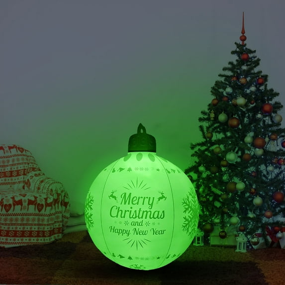 Hvmvliv Giant Christmas Inflatables with Lights Large Xmas Inflatables Outdoor Decorations Holiday Courtyard Porch Inflatable Christmas Balls 1.98 ft, Green