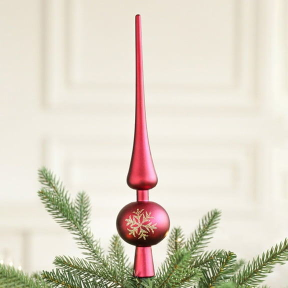Hvmvliv Gourd Christmas Tree Topper Decorative Small Plastic Electroplating Red Gourds Christmas Tree Top Ornament Red