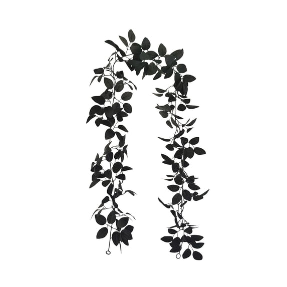 Hvmvliv Hallowee Artificial Black Rose Leaf Garland for Halloween Decor Mantel Doorway Stair Party Backdrop Spooky Theme Celebration