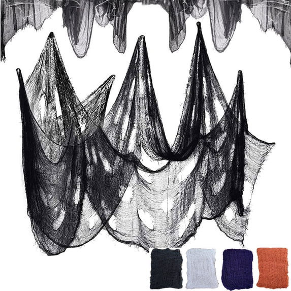 Hvmvliv Halloween Creepy Cloth Halloween Mesh Ghost Cloths Decoration Indoor Outdoor Party Terrifying Atmospheres Decoration Cloths Black