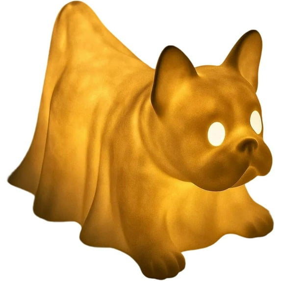 Hvmvliv Halloween Dachshund Ghost Lamp Usb Powered Cute Glowing Ghost Dog Figurines for Halloween Decor Statues Nightlight for Home Decor White