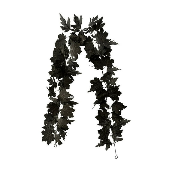 Hvmvliv Halloween Leaf Garland 68.9in Fall Maple Garland, Autumns Hanging Fall Vines Garland for Home Fireplace Thanksgiving Door Decor Black