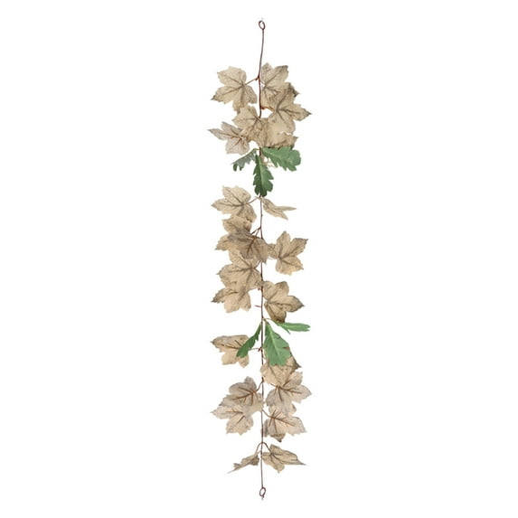 Hvmvliv Halloween Maple Leaf Garland 39in Halloween Pumpkin Rattan Holiday Gifts Fall Maple Leaf Rattan Garland Faux Garland for Indoor Outdoor Halloween Decorations Orange