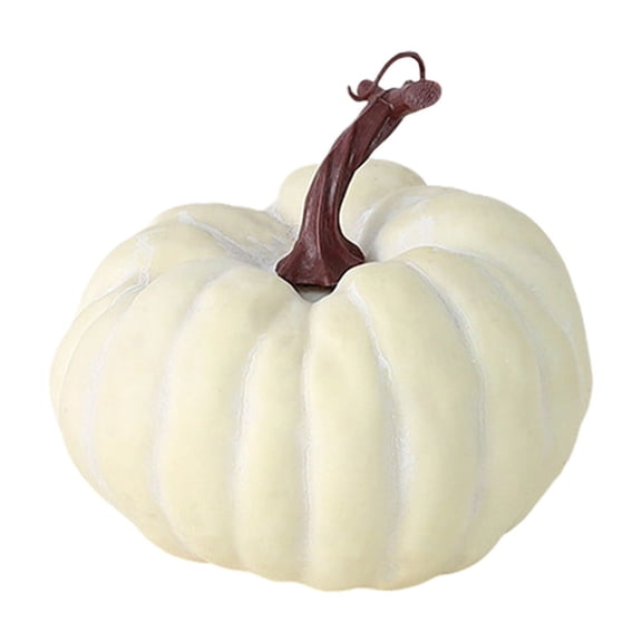 Hvmvliv Halloween Pumpkin Decorations 5in Halloween Thanksgiving Pumpkin Ornaments Decoration Festive Mood Decoration Suitable for Halloween Decoration White