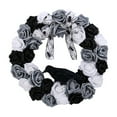 thumbnail image 1 of Hvmvliv Halloween Rose Wreath with Crow and Bow, Front Door Hanging Wreaths for Porch Halloween Decoration Black, 1 of 6