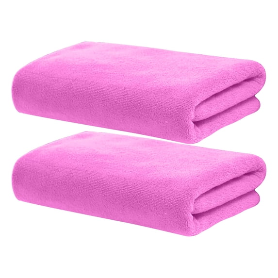 Hvmvliv Hand Towels 2-Pack Superfine Fiber Bath Towel Thinner & Softer Than Ordinary Towels, 3X Faster Drying, Super Absorbent & Non-Shedding, Multipurpose for Home, Travel, Yoga and Swimming Pink