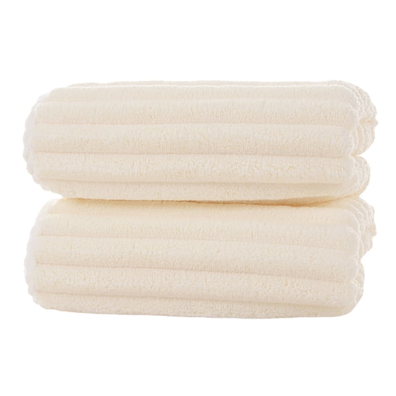 Hvmvliv Hand Towels 2-Pack Versatile Fleece Towel Elegant Design, Soft Touch, Strong Water Absorption, Eco-Friendly Production, Ideal for Multipurpose Daily Use White
