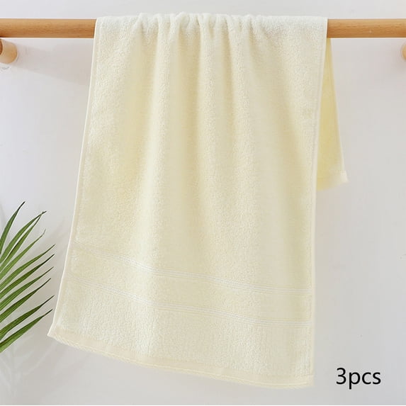 Hvmvliv Hand Towels 3-Pack Polyester Towel Set Soft & Durable Material, Super Absorbent & Quick-Drying, Non-Shedding & Fade-Resistant, Multipurpose for Bathroom, Gym and Spa Yellow