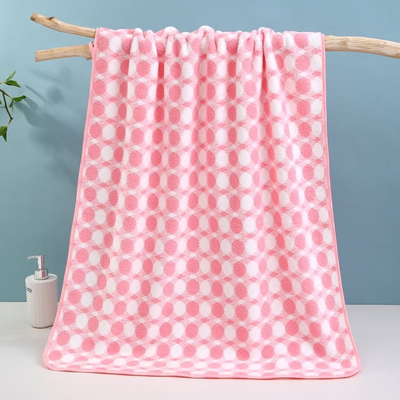 Hvmvliv Hand Towels For Bathroom Cotton Bath Towel Large Size for Comfortable Use, Soft & Delicate on Skin, High Water Absorption, Durable & Colorfast, Ideal for Post-Shower and Sports Use Pink