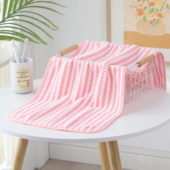Hvmvliv Hand Towels For Bathroom Luxury Fleece Bath Towel Polyester Material, Thickened & Durable, Super Absorbent & Quick-Drying, Easy to Maintain, Ideal for Home Bathroom Use Pink