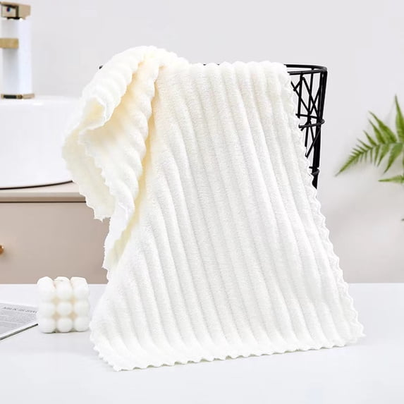 Hvmvliv Hand Towels For Bathroom Soft Linen Feel Towel Velvety Soft Touch, Super Absorbent & Quick-Drying, Thick & Durable, Reactive Printing & Dyeing, Suitable for Multiple Scenarios White