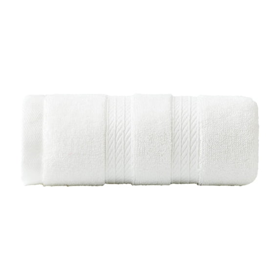 Hvmvliv Hand Towels For Bathroom Soft Thick Bath Towel Striped Pattern, Premium Material, Super Absorbent & Quick-Drying, Durable & Fluffy After Washes, Ideal for Home, Hotel, Spa and Beach Use White