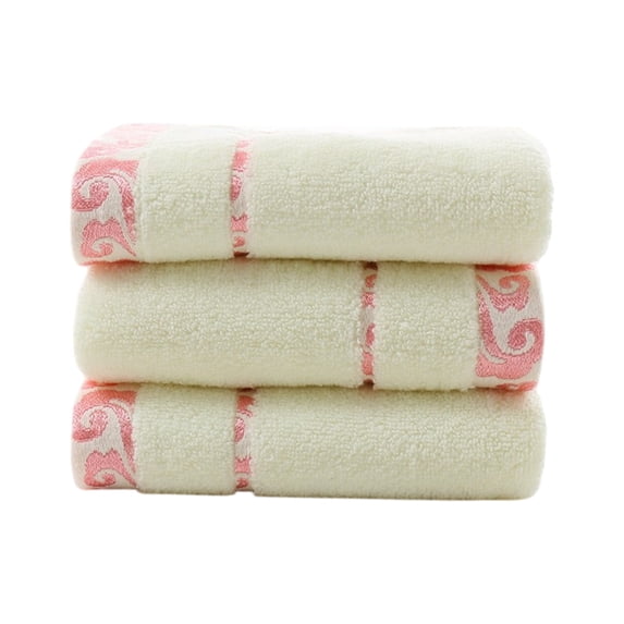Hvmvliv Hand Towels For Bathroom Solid Color Cotton Towel Set Soft & Skin-Friendly, Super Absorbent & Quick-Drying, Durable & Non-Shedding, Reinforced Stitching, for Home and Gifting Pink