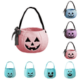 thumbnail image 1 of Hvmvliv Handheld Halloween Basket Bow Embroidered Candy Bag with Pumpkin Bucket Design for Kids Trick or Treat Holiday Decoration, 1 of 7
