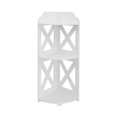 thumbnail image 1 of Hvmvliv Hollow Narrow Nightstand with 3 Tier Shelf Mini End Table for Small Spaces Narrow Bedside with Storage Rack Side Table for Living Room, Bedroom, Office White, 1 of 6