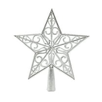 Hvmvliv Hollow Star Christmas Tree Topper Xmas Treetop Ornament Holiday Shatterproof Five Pointed Star Christmas Tree Top Decoration Silver