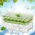 thumbnail image 1 of Hvmvliv Ice Molds 28-Compartments Square-Shape Press Types Ice Cubes Trays with Lid and Bin, Food Grade Silicone Reusable Ice Blocks Making Molds Set Come with Ice Shovel for Home Freezer Green, 1 of 6
