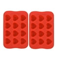 thumbnail image 1 of Hvmvliv Ice Trays 24-Compartments Heart-Shape 2Pc Ice Molds- Easy Release Ice Blocks Trays - Flexible Ice Cubes Trays Food Grade Silicone for Freezer Red, 1 of 8