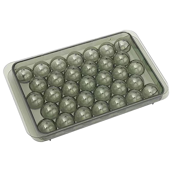 Hvmvliv Ice Trays 33-Compartments Round-Shape Ice Blocks Making Trays with Lid, Reusable Ice Cubes Trays Household Refrigerator Easy-Release Ice Molds Army Green