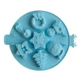 thumbnail image 1 of Hvmvliv Ice Trays 7-Compartments Christmas Tree-Shape Christmas Ice Cubes Trays Reusable Cute Ice Blocks Making Molds Food Grade Silicone Ice Moulds Blue, 1 of 6