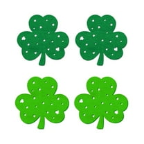 Hvmvliv Irish Festival Placemats Set of 4, Green Cloth Table Mats with Harp Motif, Waterproof & Easy Clean Holiday Dining St. Patrick's Day Decorations Green