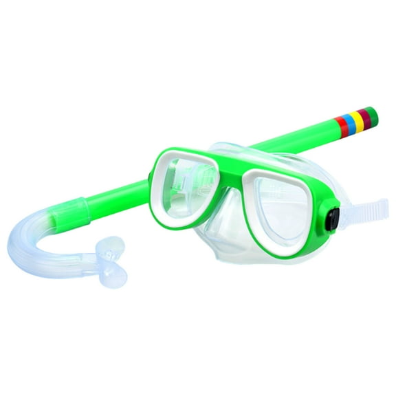 Hvmvliv Kids Swimming Goggles Kids Kids Large Frame Pool Goggles with Breathing Tube Wide Vision Glasses Diving Equipment Swimming Goggles for Children Green
