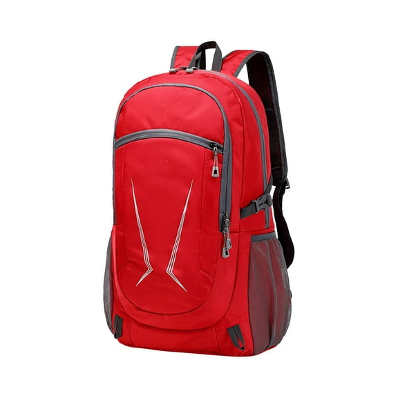 Hvmvliv Large Backpack for Travel Mountaineering Bag Large Capacity 20-35L Hiking Backpack Light and Foldable Outdoor Knapsack Camping Breathable Travel Sackpack Red