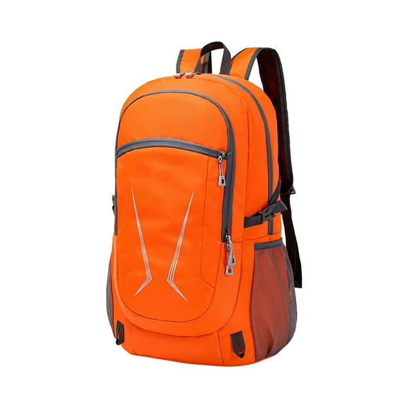 Hvmvliv Large Backpack for Travel Mountaineering Bag Large Capacity 20-35L Hiking Backpack Light and Foldable Outdoor Knapsack Camping Breathable Travel Sackpack Orange