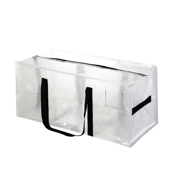 Hvmvliv Large Capacity Moving Bags Plastic Water Repellent Storage, Comfortable Handheld Double Zipper Space Saving Alternative to Moving Box Black