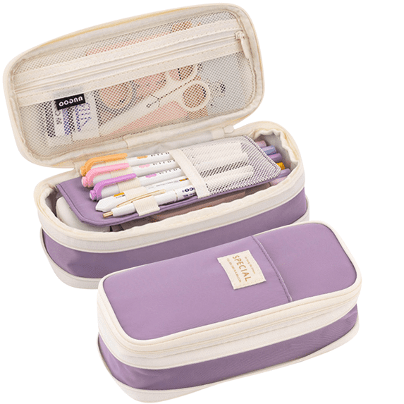 Hvmvliv Large-Capacity Pencil Case Macaron Color Matching, Transformable Upgraded Stationery Box, Canvas Material, 21.5x9.5x7cm
