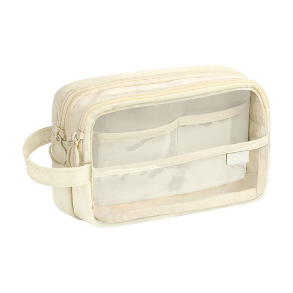 Hvmvliv Large Capacity Pencil Pouch Multiple Compartment Double Zipper Beautiful Cute Stationery Bag for Students