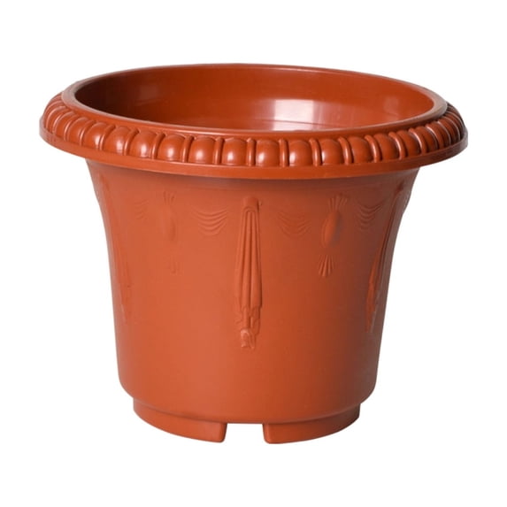 Hvmvliv Large Decorative Plastic Flower Pot for Home Garden and Horticultural Planting with Imitation Ceramic Brown Finish