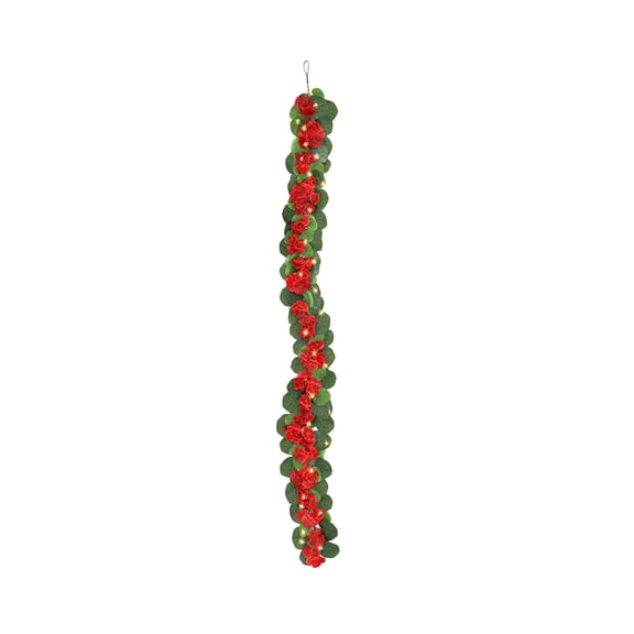 Hvmvliv Lighted Christmas Simulation Crabapple Vine 180cm Red PVC for Holiday Scene Decor