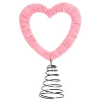 Hvmvliv Love Christmas Tree Topper Decoration Pink Hearted-Shaped Christmas Tree Top Ornament Xmas Tree Decoration Pink