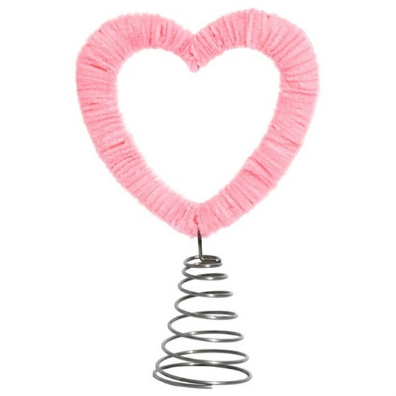 Hvmvliv Love Christmas Tree Topper Decoration Pink Hearted-Shaped Christmas Tree Top Ornament Xmas Tree Decoration Pink