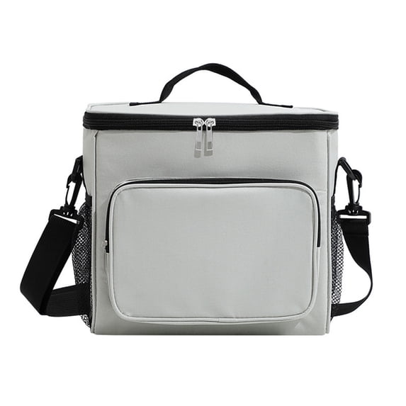 Hvmvliv Lunch Box Bag Cotton Portable Lunchbox Bag Take-Away Insulated Lunch Box Bag,Large-Capacity Office Lunch Bag,Portable Insulated Bag Gray