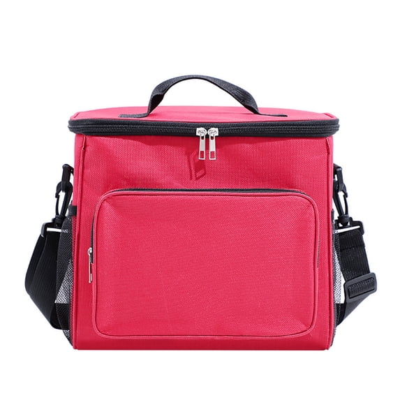 Hvmvliv Lunch Box Bag Cotton Portable Lunchbox Bag Take-Away Insulated Lunch Box Bag,Large-Capacity Office Lunch Bag,Portable Insulated Bag Red
